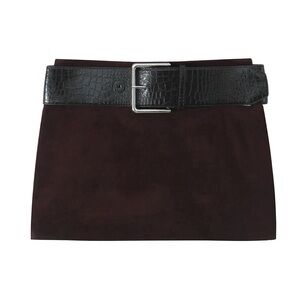 Zara Burgundy Mini Skirt with Belt